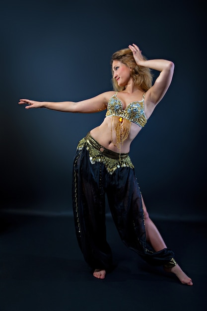 Beautiful belly dancer in action