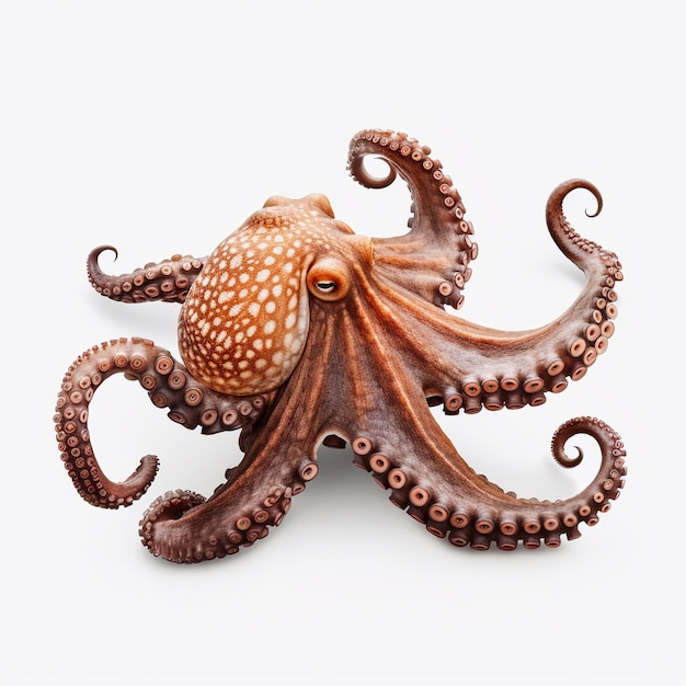 Beautiful big wild octopus looking forward is shown in full length Ai generated