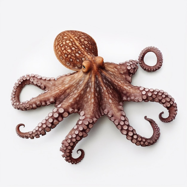 Beautiful big wild octopus looking forward is shown in full length Ai generated