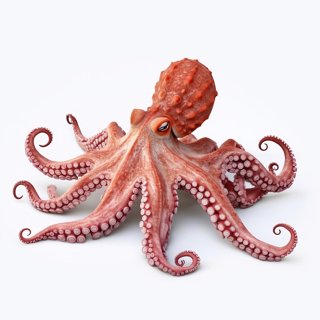 Beautiful big wild octopus looking forward is shown in full length Ai generated