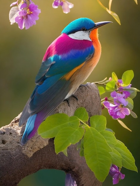 Beautiful bird perched on a branch Ai Generated