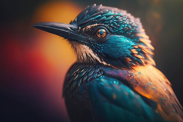 beautiful bird portrait, creative ai