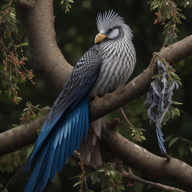 Beautiful Bird sat on a Tree Branch