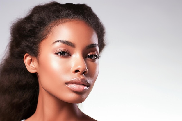 Beautiful black african american woman natural beauty skincare concept