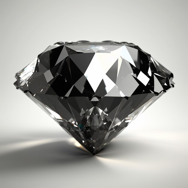 Beautiful black color diamond stone white background AI Generated image