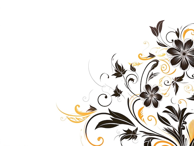 Beautiful Black Floral Decorative Vector 1