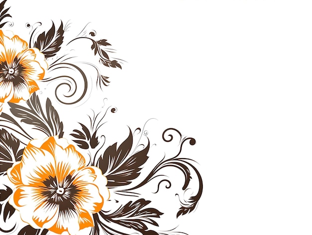 Beautiful Black Floral Decorative Vector 2