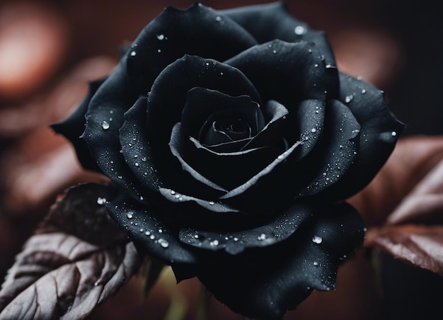 Photo a beautiful black rose closeup shot 4k realistic photo background