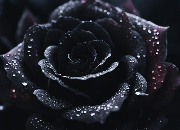 Photo a beautiful black rose closeup shot 4k realistic photo background