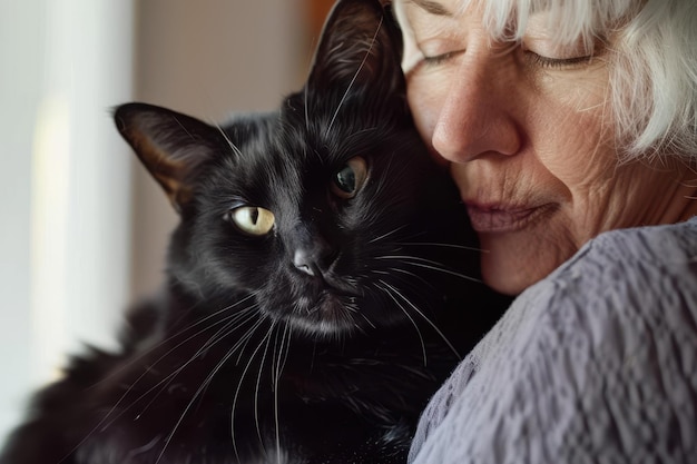 Photo beautiful black shorthair male cat portrait beautiful black male shorthair cat portrait over seni