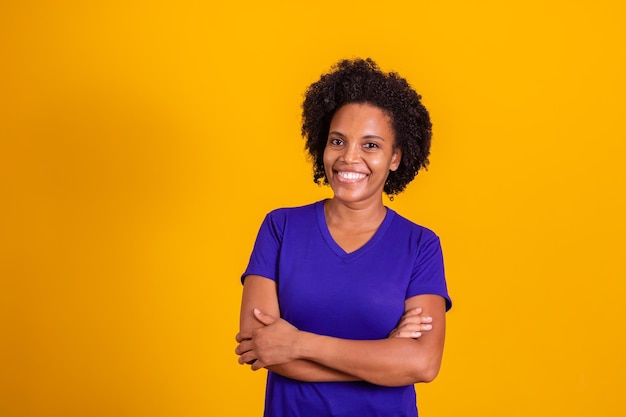 Beautiful black woman with arms crossed Afro woman with arms crossed