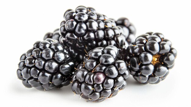 Beautiful blackberries isolated on white background fresh blackberry farm market product