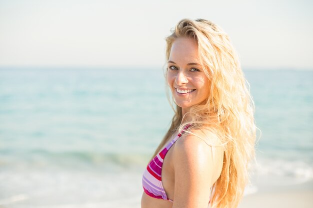 beautiful blonde woman on a sunny day