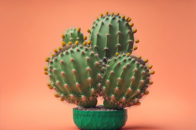 beautiful blooming cactus close up view generative ai