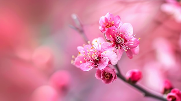 Beautiful blooming pink cherry blossom Delicate blooming cherry blossom branches