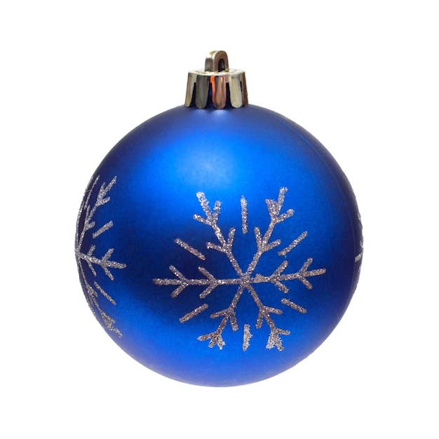 Beautiful blue Christmas ball isolated on white background