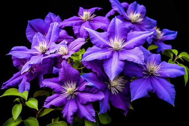 Beautiful Blue Clematis Flower in Full Bloom A Stunning Garden Plant with a Nature Beauty