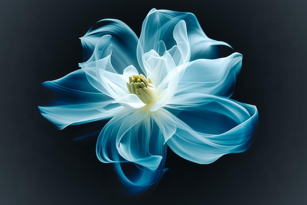 Beautiful blue flower on a black background Floral background