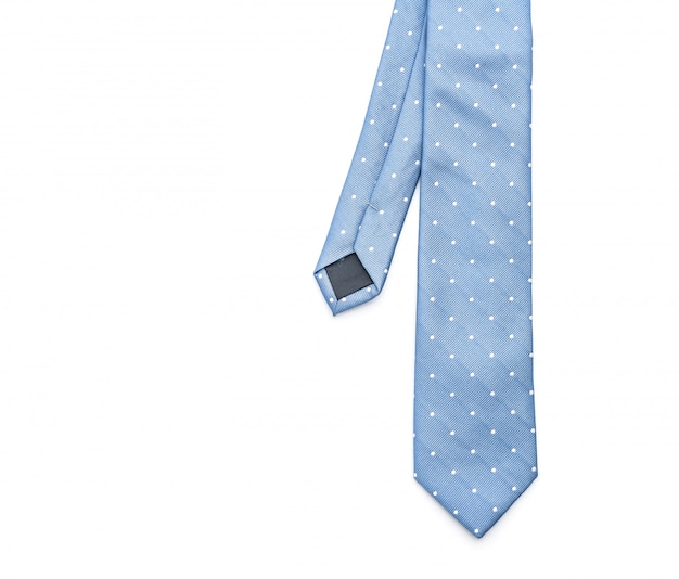 beautiful blue necktie on white