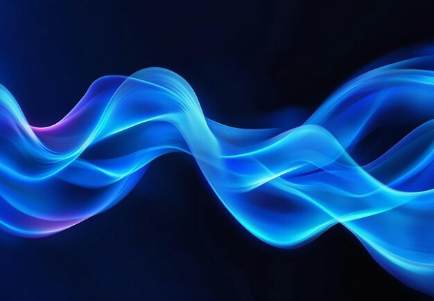 Beautiful blue neon wave background