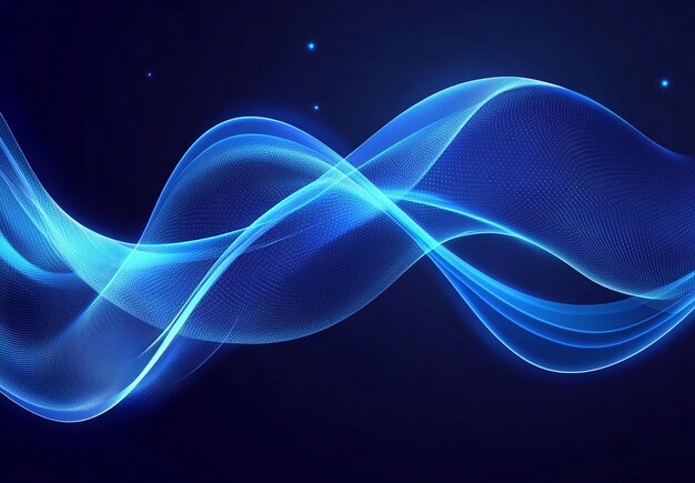 Photo beautiful blue neon wave background