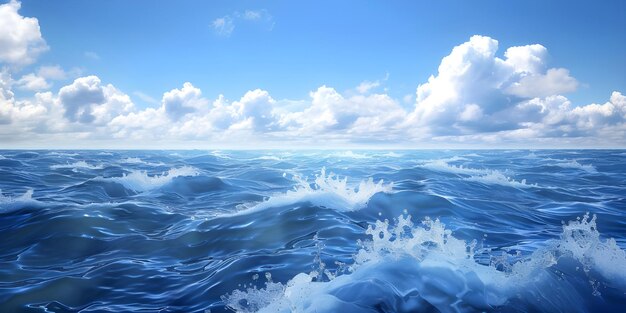 Beautiful blue ocean waves background Ai Generated