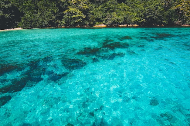 Beautiful blue sea with island