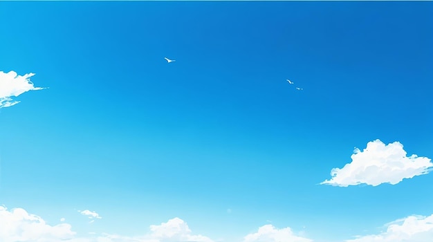 Beautiful Blue Sky Nature Landscape Background With White Clouds Illustration