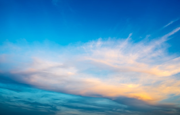 A Beautiful Blue Sky in Sunset Time