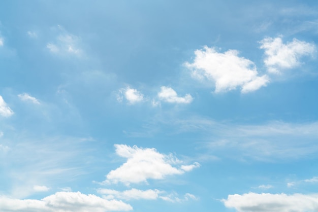 Beautiful blue sky and white cumulus clouds background Cloudscape background Blue sky and fluffy