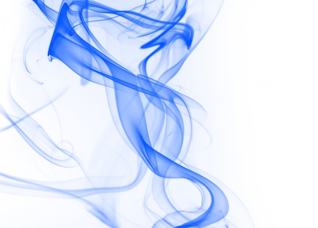 Beautiful Blue smoke abstract on white background, ink water