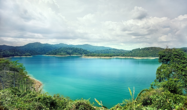 Beautiful blue water pond