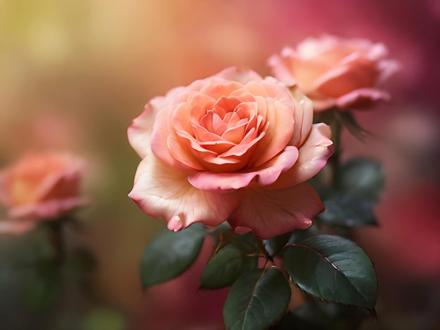 Beautiful blur background of a rose flower