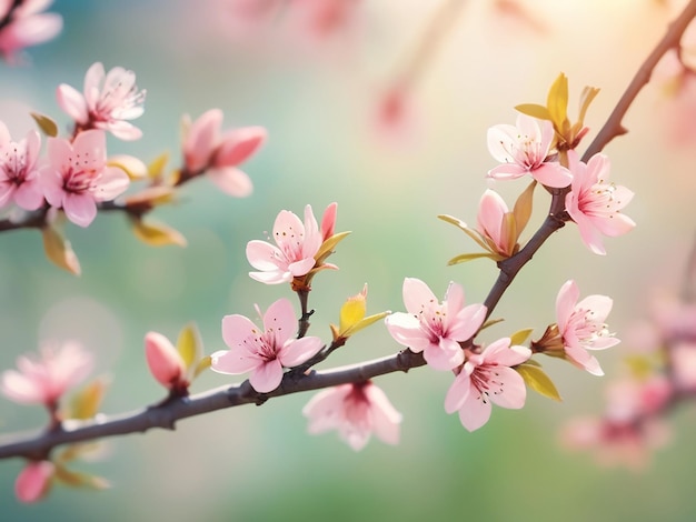 Beautiful blurred background image of spring nature branch tree