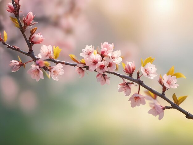 Beautiful blurred background image of spring nature branch tree