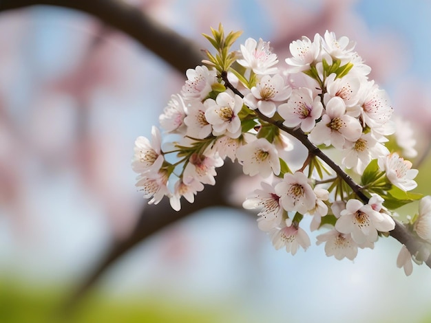 Beautiful blurred background image of spring nature branch tree