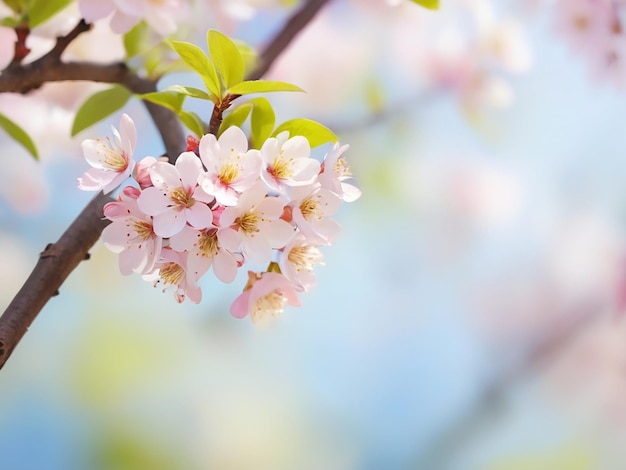 Beautiful blurred background image of spring nature branch tree