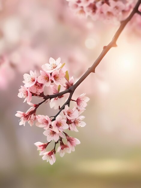 Beautiful blurred background image of spring nature branch tree