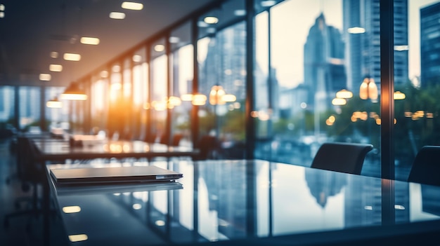 Beautiful blurred background of a light modern office interior