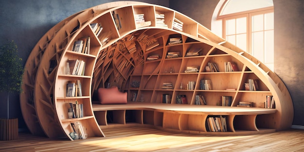 Beautiful bookcase that is made of wood