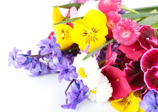 Beautiful bouquet of bright flowers close up