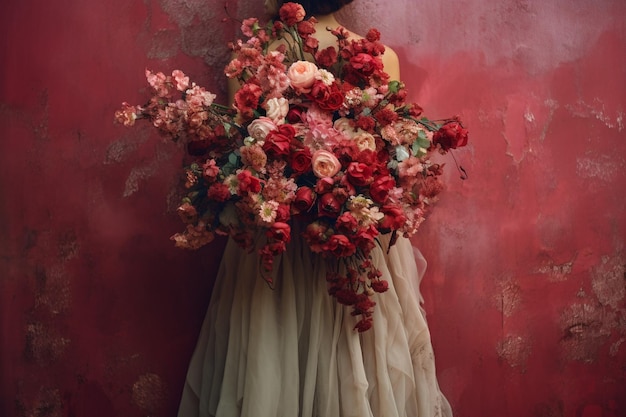 Beautiful bouquet of different flowers in a vase on the table