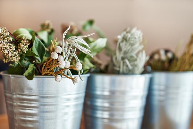 Beautiful bouquet of dried flowers