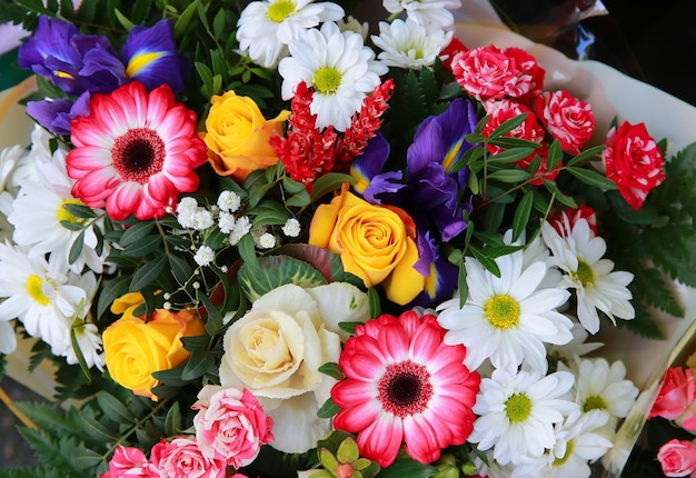 Beautiful bouquet of flowers in the shop