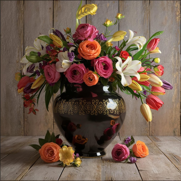 Beautiful bouquet of flowers in vase