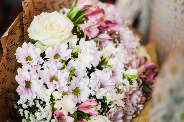 Beautiful bouquet of flowers with different colors