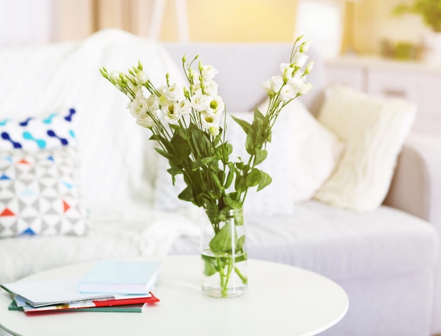 Beautiful bouquet of white flowers close up