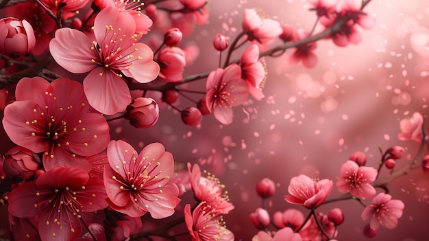 Photo a beautiful branch of blooming cherry blossoms against a white background perfect for springthemed