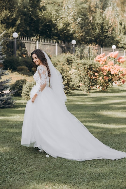 Beautiful bride smiling. Wedding portrait.