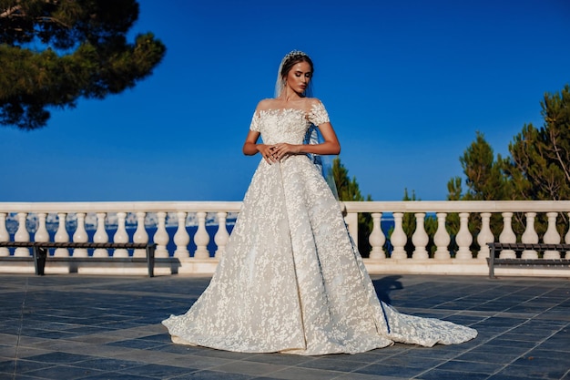 Beautiful bride in wedding dress